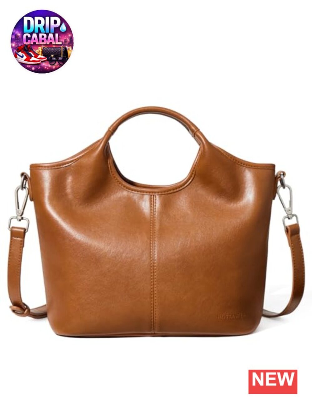 Vegan Leather Satchel Crossbody Handbag Removable Strap Women Purse